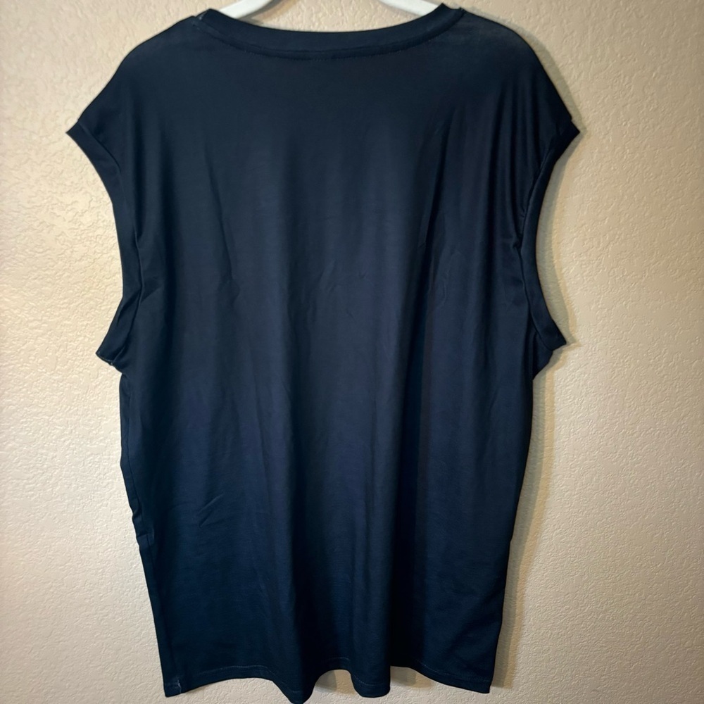 NEW Men’s Muscle Shirt XL Navy Blue American Flag Design Rugged Abstract Camo - Picture 6 of 10